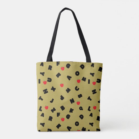Tote Bag ABC Lettre XYZ pomme enfant étudiant Retour 2 écol (Dos)