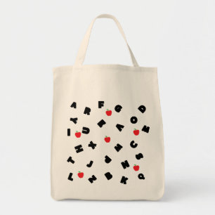 Tote Bag ABC Lettre XYZ pomme enfant étudiant Retour 2 écol