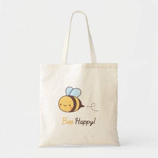 Tote Bag Abeille de Kawaii heureuse pour elle (Devant)
