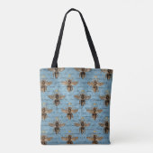 Tote Bag Abeille de miel bleu Vintage (Dos)
