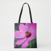 Tote Bag Abeille De Miel Sur Fleur De Cosmos Rose (Devant)