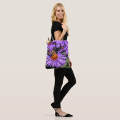 Tote Bag Abeille De Miel Sur La Fleur D'Aster Violet Nature (Sur le modèle)