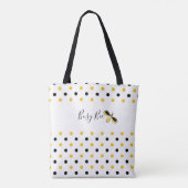 Tote Bag Abeille occupée, points noirs et jaunes Épaule Fou (Dos)