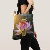 Tote Bag Abeille sur fleur de lotus (De près)