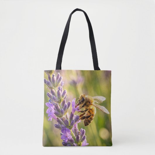 Tote Bag Abeille sur lavande (Devant)