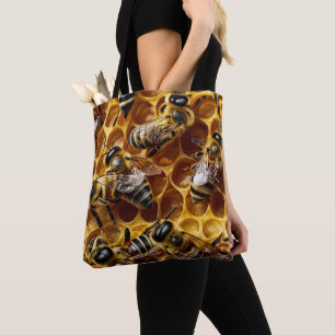 Tote Bag Abeilles de nid d'abeille