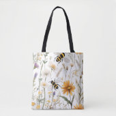 Tote Bag Abeilles Et Fleurs sauvages, (Devant)