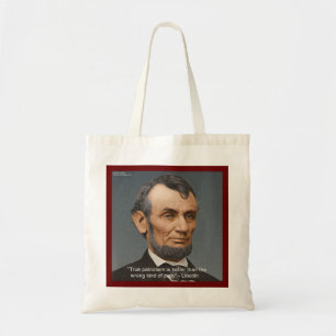 Tote Bag Abraham Lincoln & Citation Patriotique