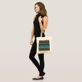 Tote Bag Abstract #1: Teal and grey (Devant (modèle))