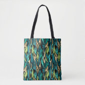 Tote Bag Abstract black turquoise (Devant)