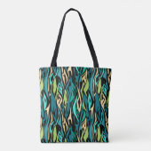 Tote Bag Abstract black turquoise (Dos)