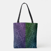 Tote Bag Abstract Cyber Pattern | Purple & Emerald Grid (Dos)