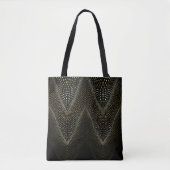 Tote Bag Abstract Dot Pattern | Black & Yellow Halftone (Devant)