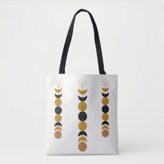 Tote Bag Abstract Eclipse Moon Phases Poster | Minimal Mono (Devant)