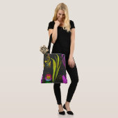 Tote Bag Abstract Floral with Spirals 1 (Sur le modèle)