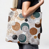 Tote Bag Abstract Geometric Circle Pattern Neutral Boho 384