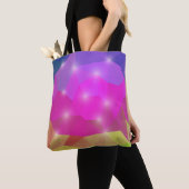 Tote Bag Abstract Geometric Crystal Mosaic in Pink (De près)
