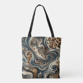 Tote Bag Abstract Leopard Print Swirl (Dos)