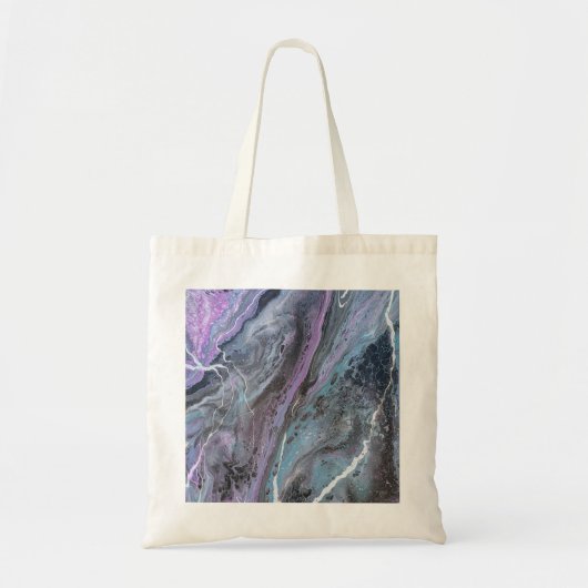 Tote Bag Abstract Purple & Teal Flow (Devant)