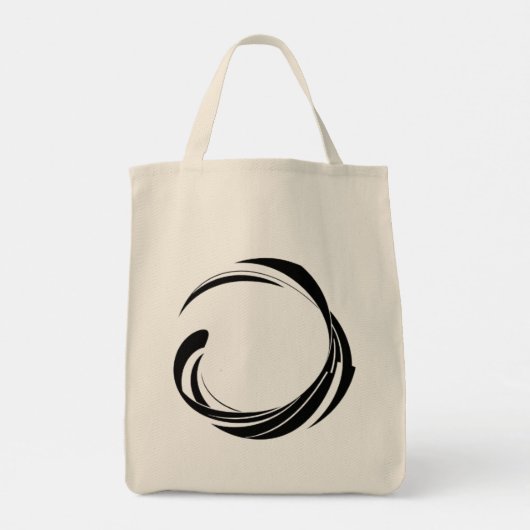 Tote Bag Abstract Swirl Circle Design – curved ring artwork (Dos)