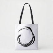 Tote Bag Abstract Swirl Circle Design – curved ring artwork (Devant)