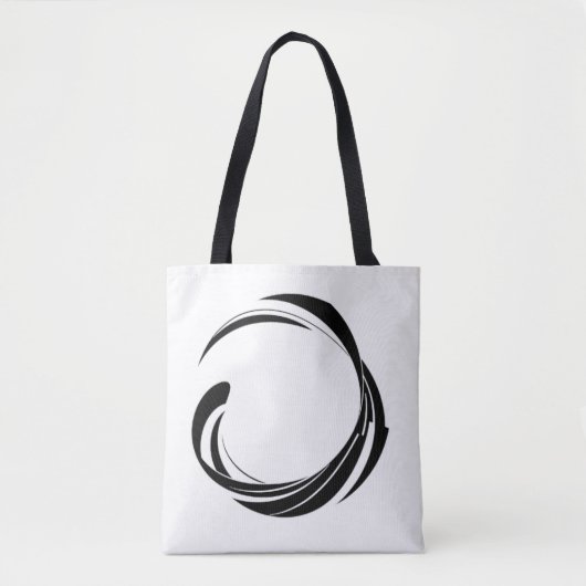 Tote Bag Abstract Swirl Circle Design – curved ring artwork (Devant)