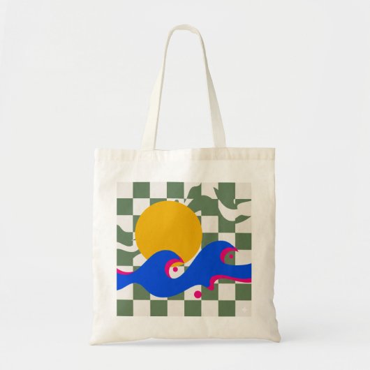 Tote Bag Abstract Terracotta Geometric Shapes Grid Poster (Devant)