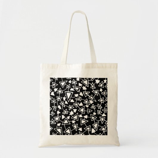 Tote Bag Abstrait 021112 - Blanc sur noir (Devant)