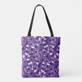 Tote Bag Abstrait 290523 Profond violet et blanc (Dos)