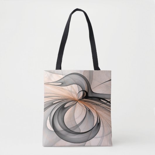Tote Bag Abstrait Anthracite Grey Sienna Art moderne fracta (Devant)