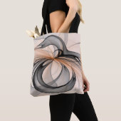 Tote Bag Abstrait Anthracite Grey Sienna Art moderne fracta (De près)