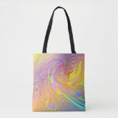 Tote Bag Abstrait arc-en-ciel holographique (Devant)