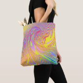 Tote Bag Abstrait arc-en-ciel holographique (De près)