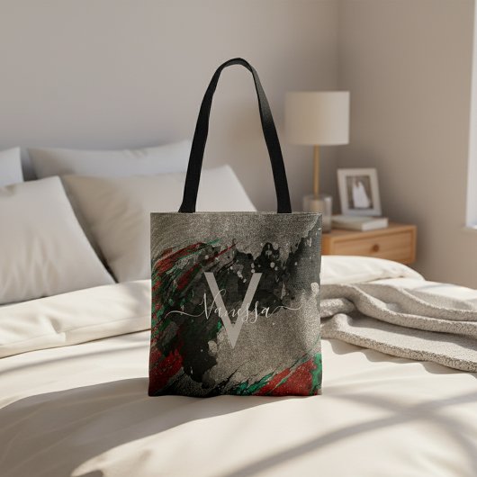 Tote Bag Abstrait artistique Glam Faux Glitterie or