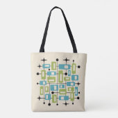 Tote Bag Abstrait Atomique Rétro Milieu de Siècle Moderne C (Dos)