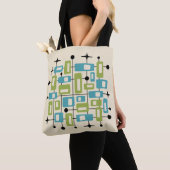 Tote Bag Abstrait Atomique Rétro Milieu de Siècle Moderne C (De près)