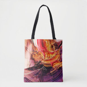 Tote Bag Abstrait beau violet, rouge et jaune brillant c