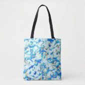 Tote Bag Abstrait blanc et bleu (Devant)