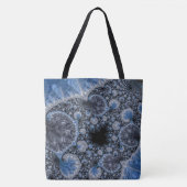 Tote Bag Abstrait bleu et noir complexe fractal (Devant)