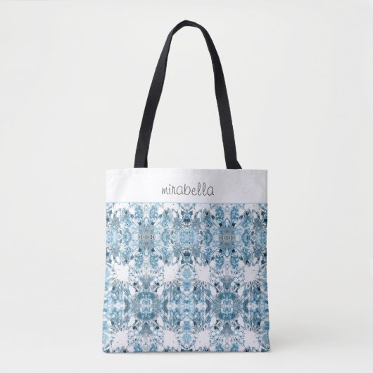 Tote Bag Abstrait bleu moderne (Devant)