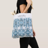 Tote Bag Abstrait bleu moderne (De près)