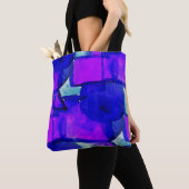 Tote Bag abstrait 'bleu & violet' (De près)