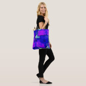 Tote Bag abstrait 'bleu & violet' (Sur le modèle)