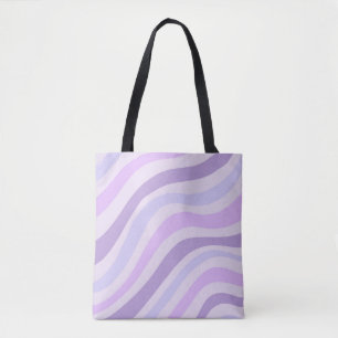 Tote Bag Abstrait bleu violet Super Motif liquide à bande