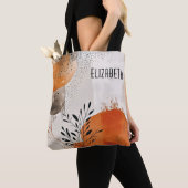 Tote Bag Abstrait Boho Feuilles Fourre-tout (De près)