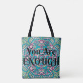 Tote Bag Abstrait Boho Mandala Vous Êtes Assez Affirmation (Dos)