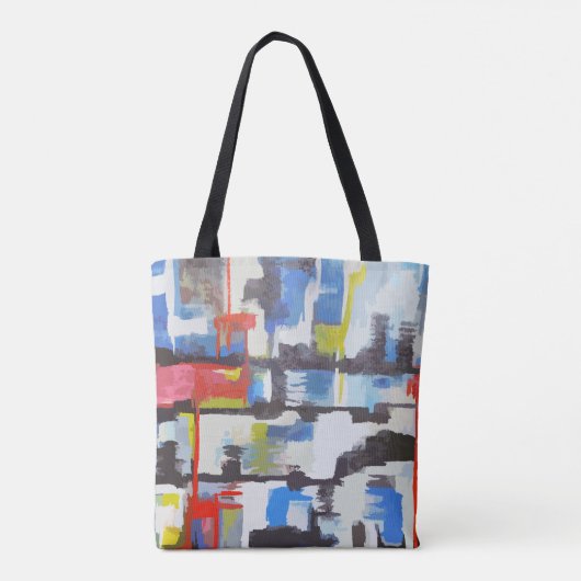 Tote Bag Abstrait coloré moderne (Dos)