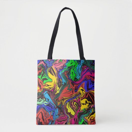 Tote Bag Abstrait Coloré Twirly / Poussé / (Devant)
