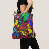 Tote Bag Abstrait Coloré Twirly / Poussé / (De près)