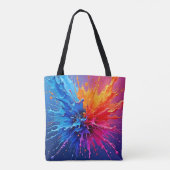 Tote Bag Abstrait de projection de peinture dynamique (Dos)